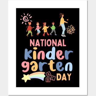 National Kindergarten Day 2024 Teacher Kids Boys Girls Posters and Art